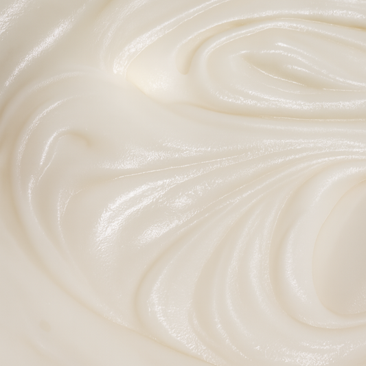 Close-up of smooth, creamy white texture of Tallow Face Cream